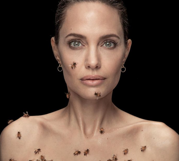 Анджелина Джоли се снима полазена от рояк пчели
