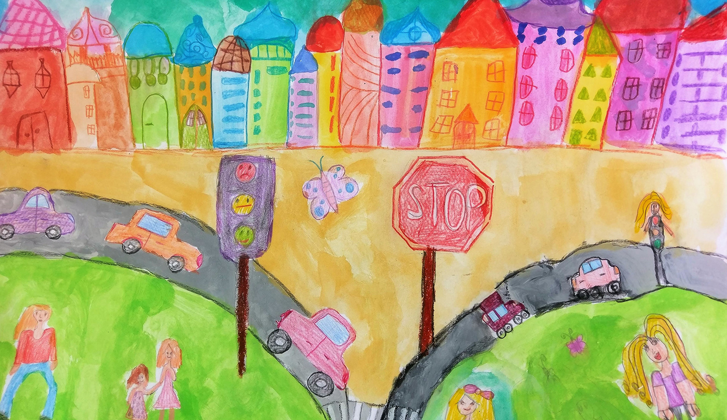Отличниците в конкурса за детска рисунка „Пътят и аз“ 