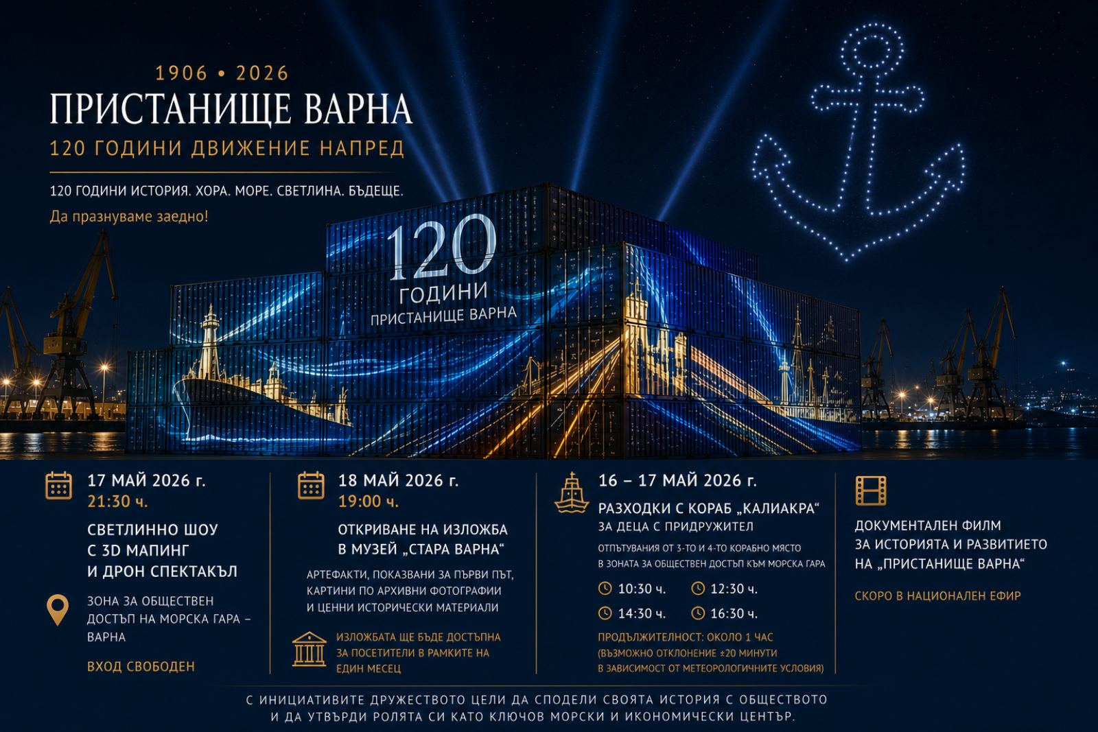 Пристанище Варна“ отбелязва 120 години със събития за гражданите