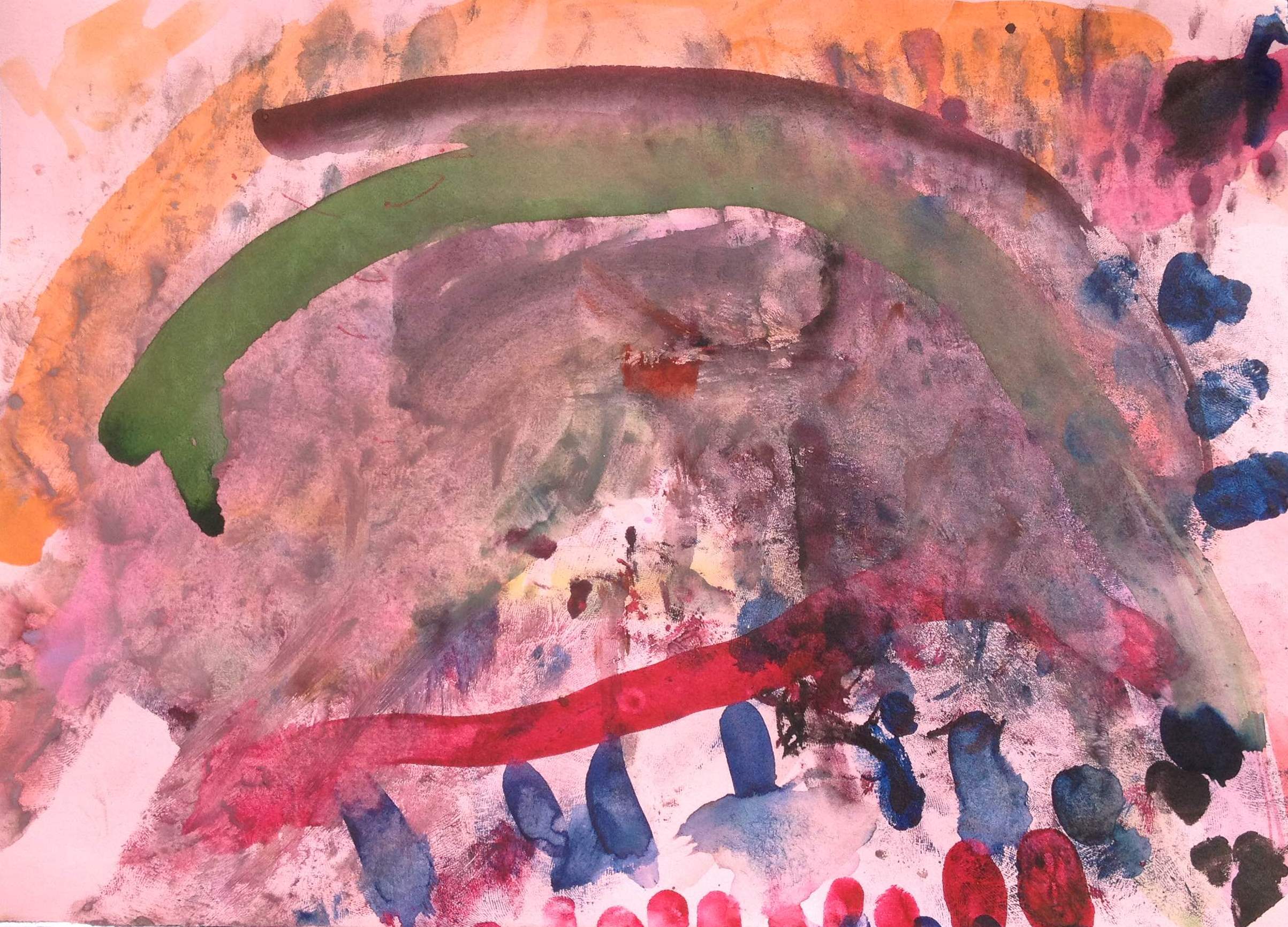 Най-малката художничка на Новите родители рисува дъгата 