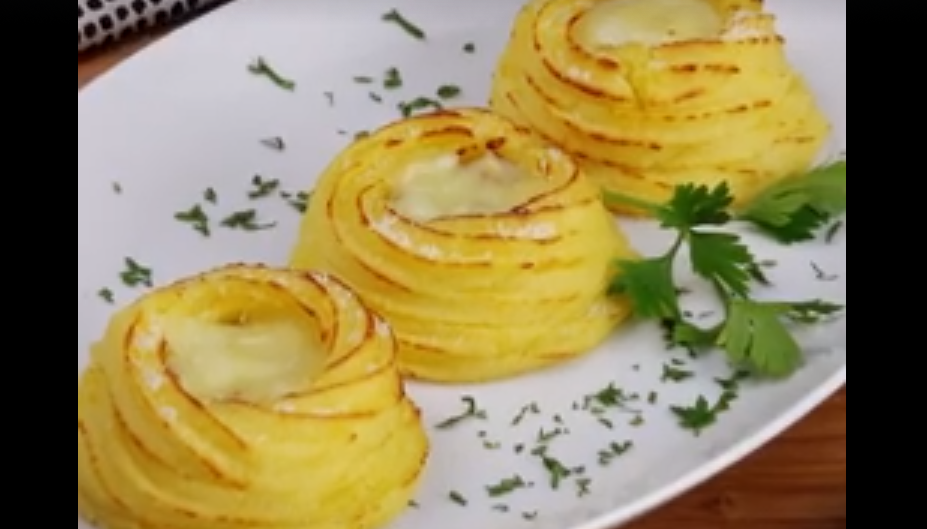 Картофени гнезда с бекон и пармезан (видео) 