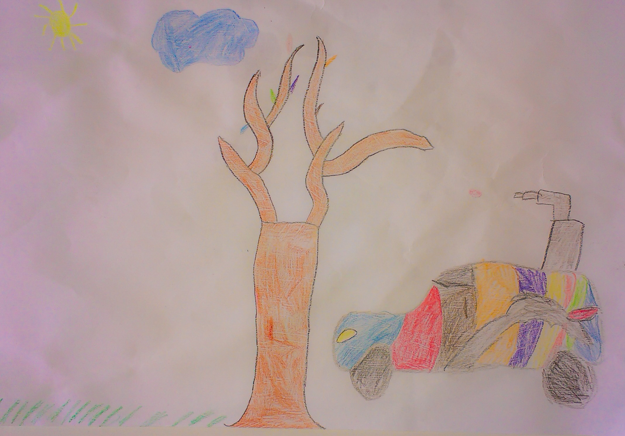 Автомобил и дърво