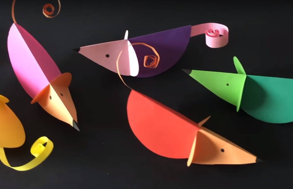 Как да си направим симпатична мишка от хартия (видео) 