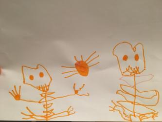 Два скелета и паяк 