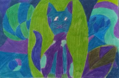 Коте в чудни цветове 