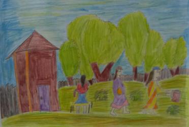 Свеж пейзаж с къща 