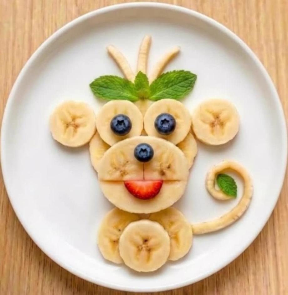 Животни от банан в чинията